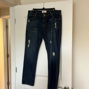 Cabi size 12 jeans distressed.